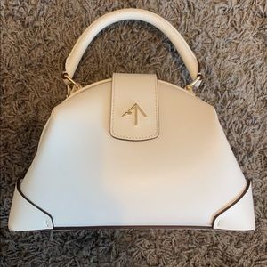 Manu Atelier White Demi handbag with top handle